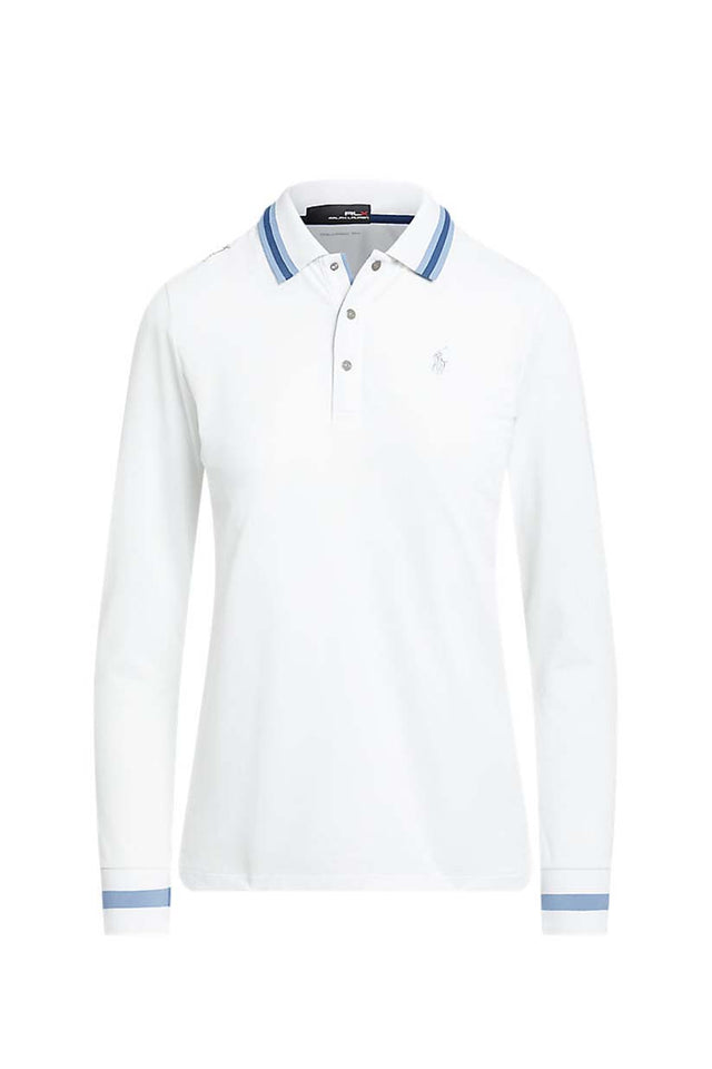 RLX Ralph Lauren Women's Tour Pique Long Sleeve Polo Shirt - Pure White
